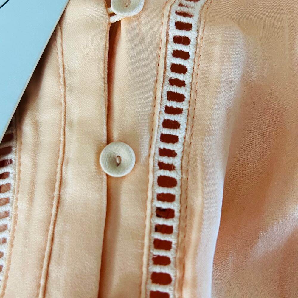 Joie Button Front Flutter Sleeve Blouse Peach Siz… - image 7
